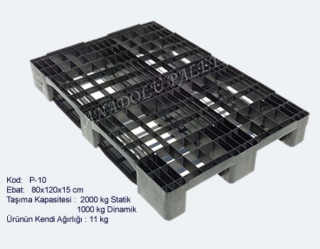 P10 - 80x120x15 cm Plastik Palet