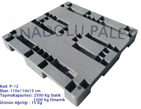 P12 - 110x110x15 cm Plastik Palet