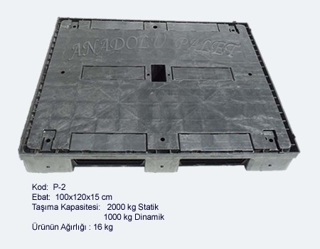P2 - 100x120x15 cm Plastik Palet
