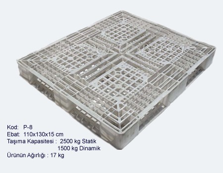 P8 - 110x130x15 cm Plastik Palet